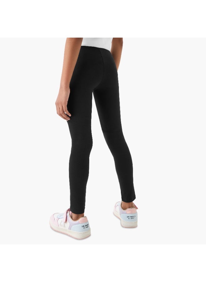 Perfectory Girls Cotton Leggings, Full Length, School Trousers, Breathable, Comfortable Fit, 3-14 Years - Image 2